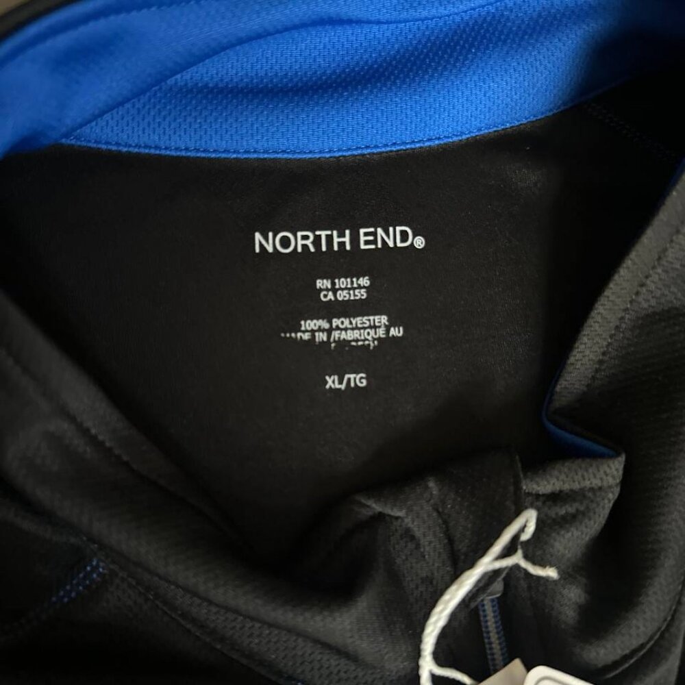 North End Men's Radar Quarter Zip Performance Long Sleeve Top Black Blue XL - Picture 4 of 8